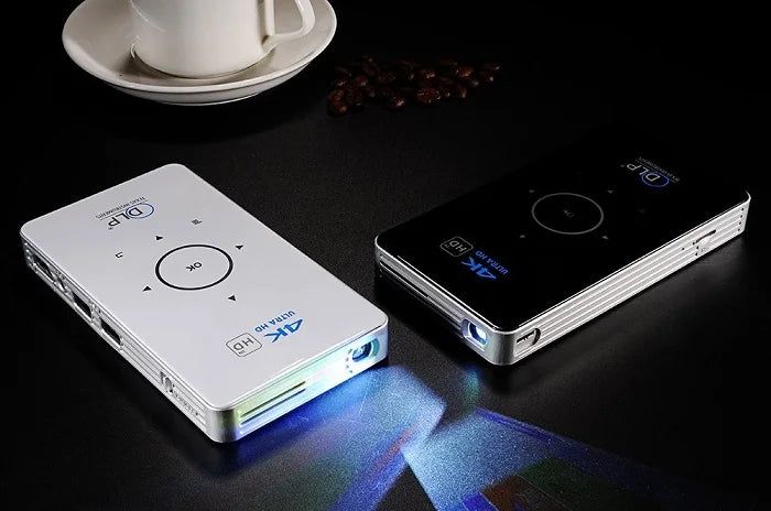 3D Mini Movie Video Projector Modern Design Lens Dlp Smart Touch Panel Projector S905x Battery Android 4k Beamer P06