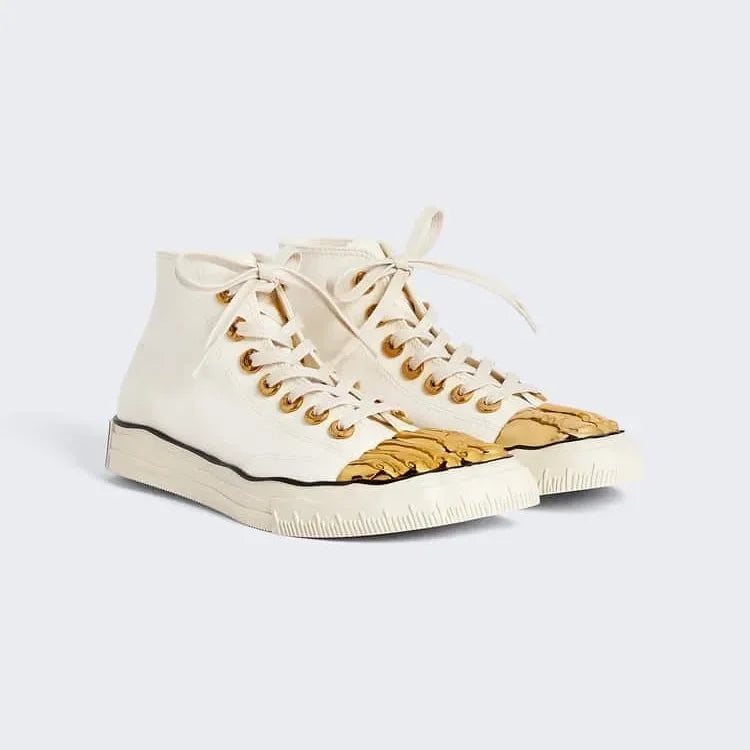 2026 New Men's and Women's Gold Toed Board Shoes, Adult Lace Up Flat Cloth Shoes, High-end Street Dance Stage Performance Shoes