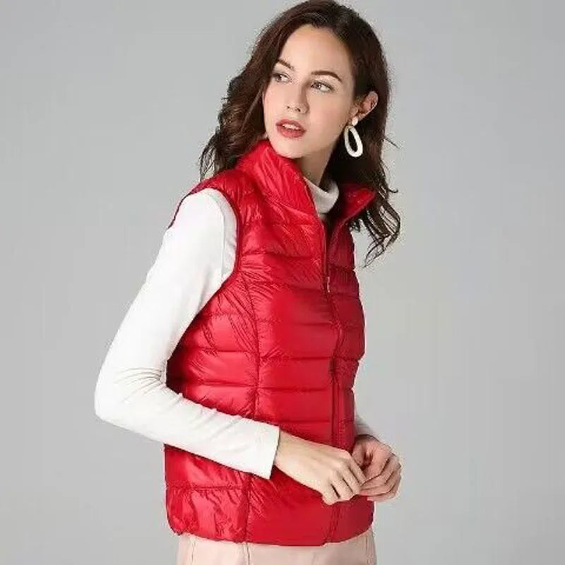 2026 White Duck Down Jacket Women Vest Autumn Winter Sleeveless Waistcoat Warm Lightweight Puffer Jacket Female Tops Outwear