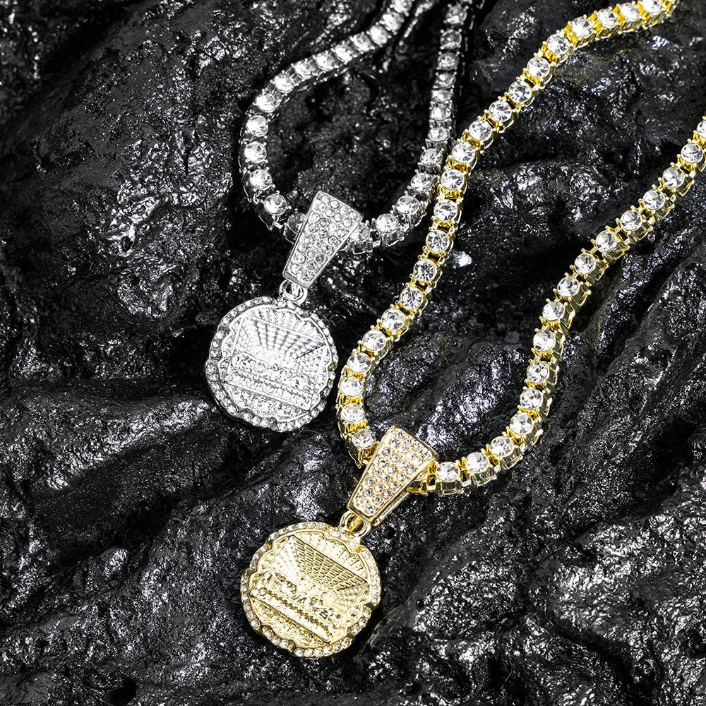 Delicate Shiny Last Supper Pendant Necklace Men's Jewelry Match Iced Out 4mm Tennis Chain Fashion Men Hip Hop Style Women Gift