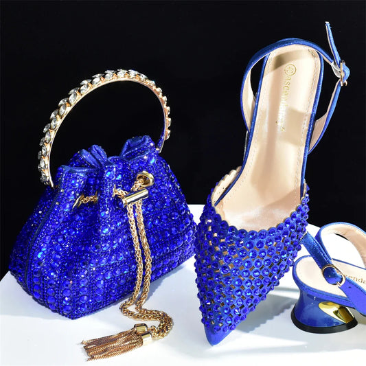 Encantador conjunto a juego de zapatos y bolso HAB1-9