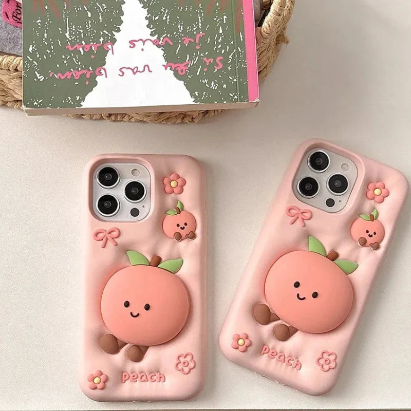 Funda Kawaii Peach para iPhone