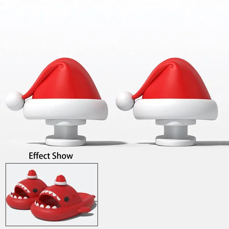 2pcs Detachable Fins Unisex Shark Slippers Charms Luminous In Dark Christmas Red Hat Halloween Pumpkin DIY Shoes Accessories