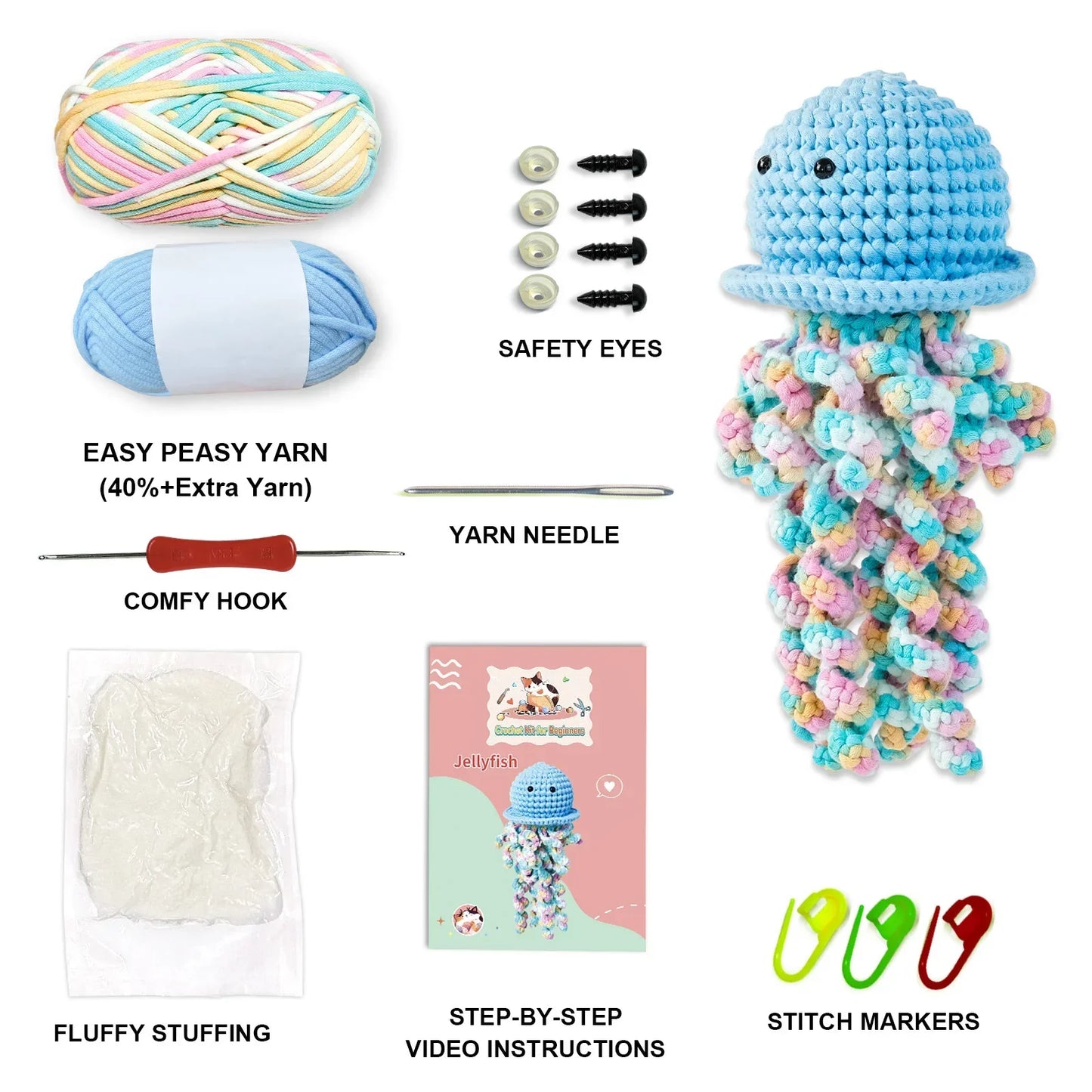 Medusa - Kit de ganchillo kawaii para principiantes