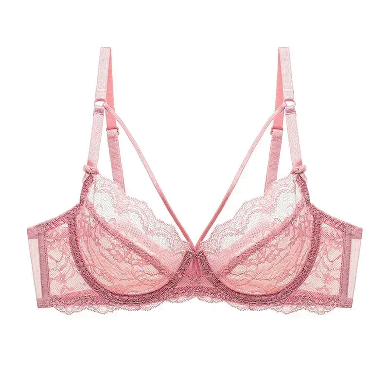 Logirlve Wholesale 3PCS Ropa Interior Sexy Mujer Sujetadores de Encaje Huecos Sujetador Ultrafino Lencería de Mujer Sujetador de Talla Grande