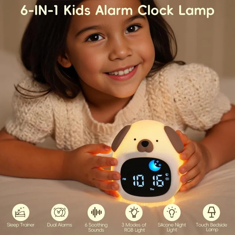 Cute Puppy Night Light Alarm Clock