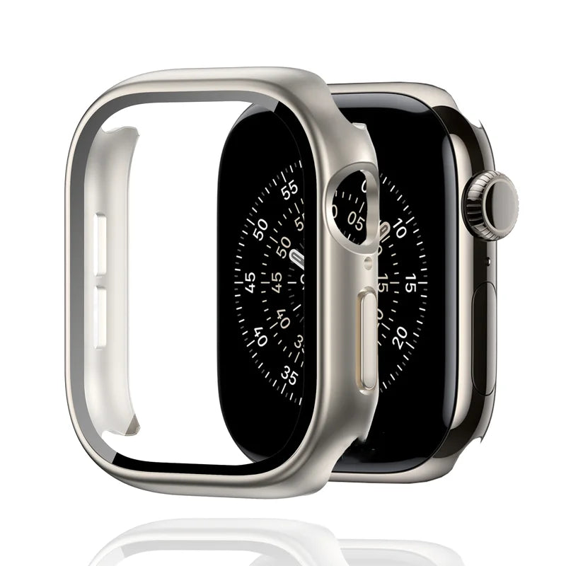Tempered Glass+Case For Apple Watch 38-40mm 41mm 42mm 44mm 45mm 46mm Screen Protector Protective Cover iWatch 11 10 8 7 9 6 SE 5