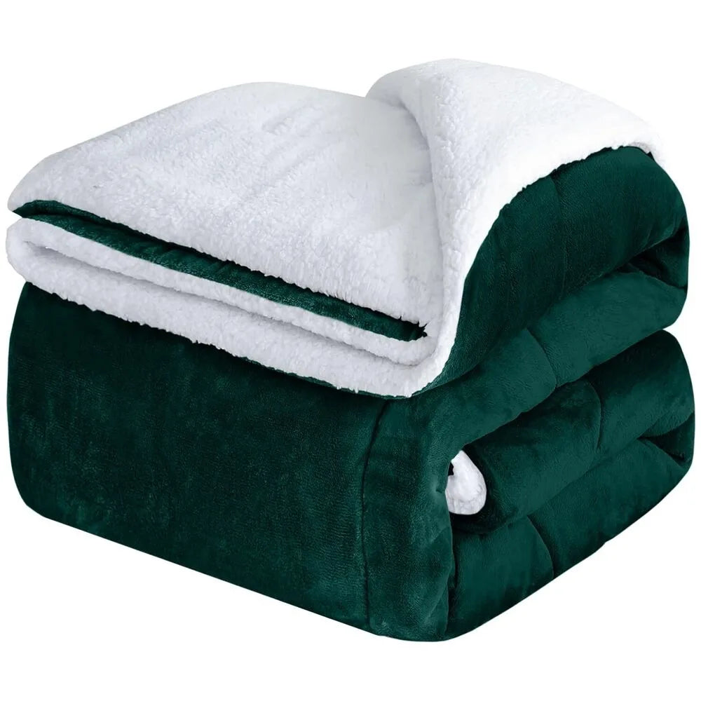 Fluffy Sherpa Fleece Blanket Throw Single Double King Cozy Warm Sofa Bed Throws