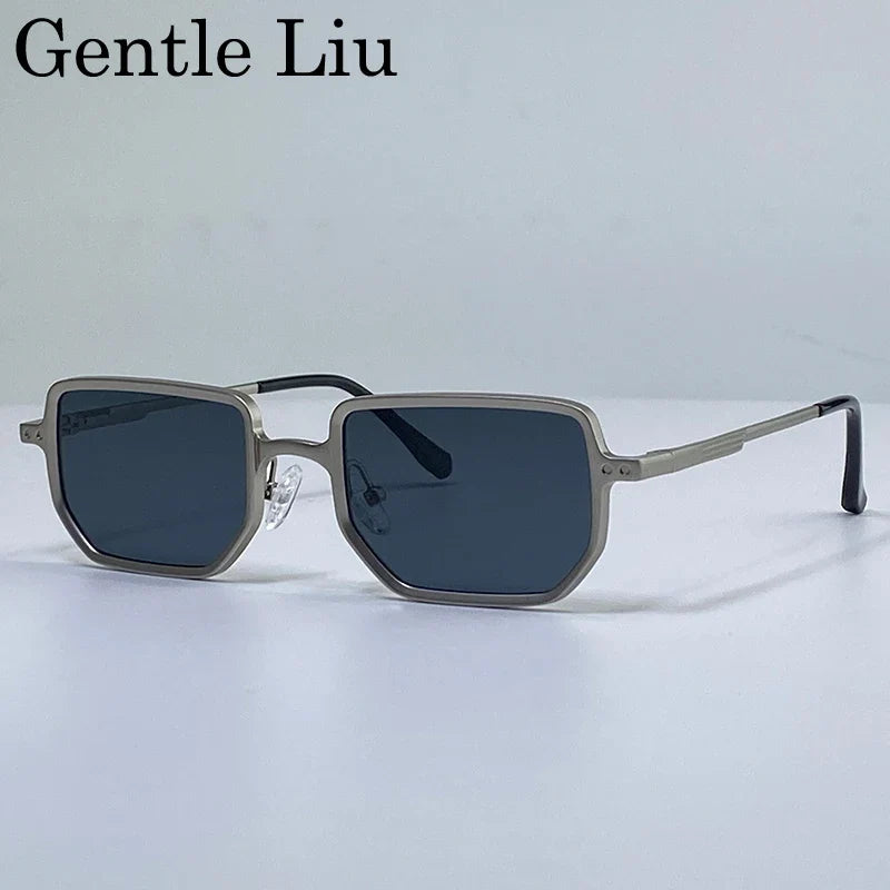 Classic Small Frame Steampunk Rectangle Sunglasses Men 2026 Luxury Brand Retro Punk Driving Sun Glasses For Male UV400 Shades