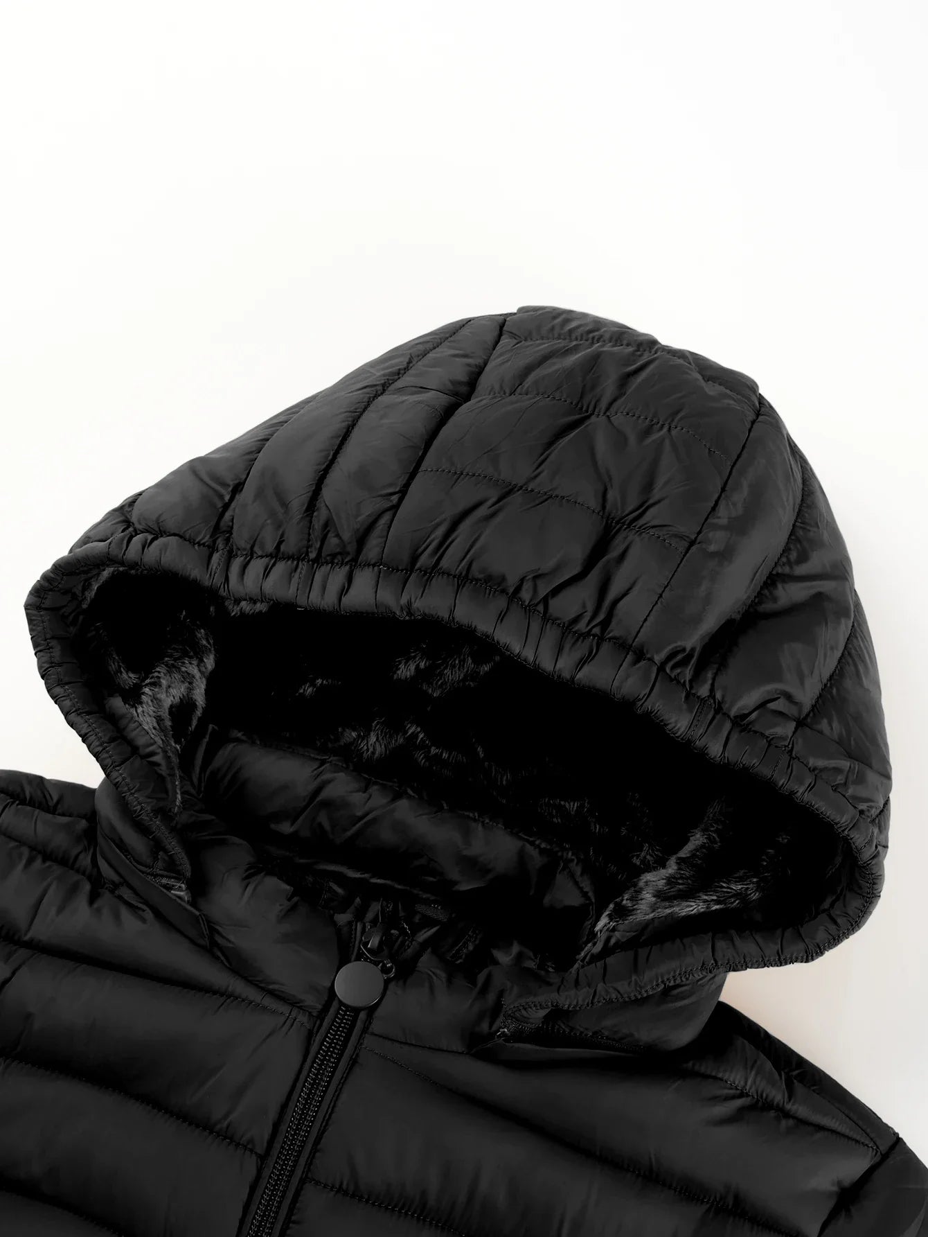 Women's Fashion Winter Padded Coat - Minimalist Hooded Puffer Jacket with Pockets for Fall/Winter