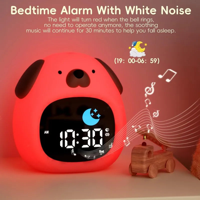 Cute Puppy Night Light Alarm Clock