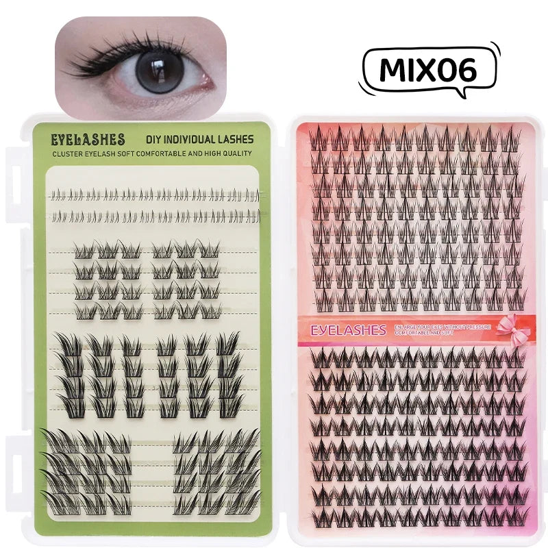DINGSEN Eyelash Clusters Book Large Capacity Volume Individual Lashes Book Natural Long DIY Cluster Eyelash Extensions Makeup