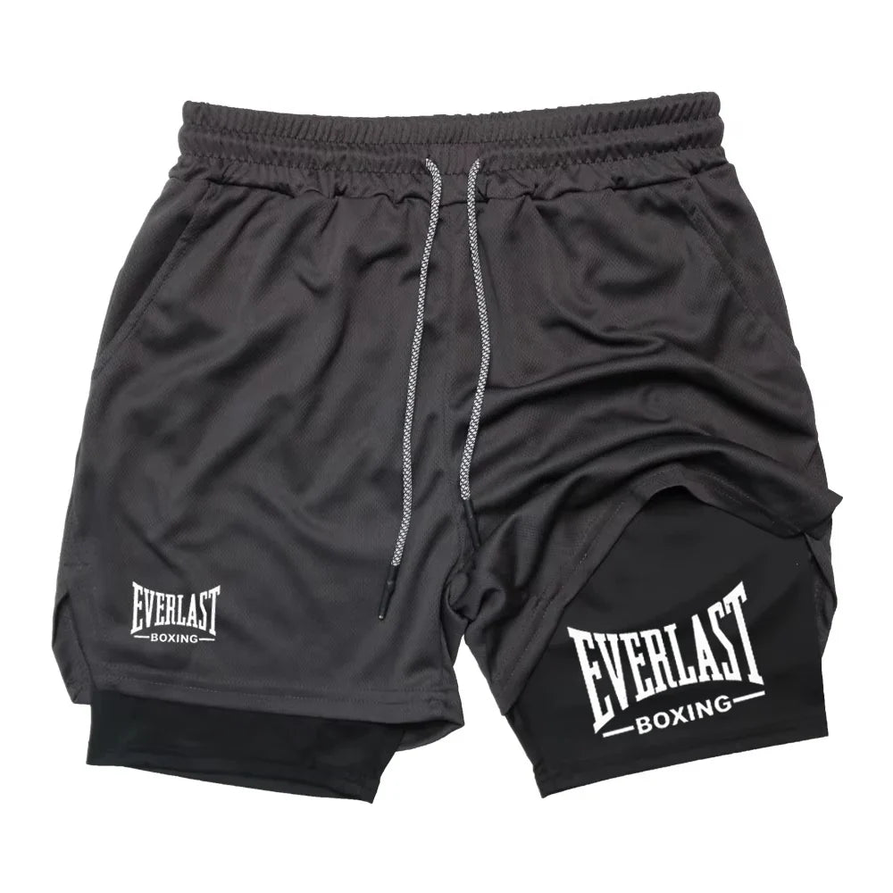 Everlast Double Layer Compression Shorts for Fitness and Basketball