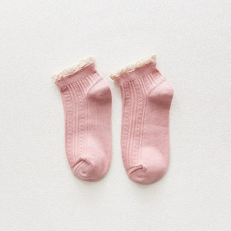 Ruffle Socks Women White Black Frilly Lolita Style Japanese Maiden Cute Kawaii Cotton Harajuku Princess Crew Socks Calcetines