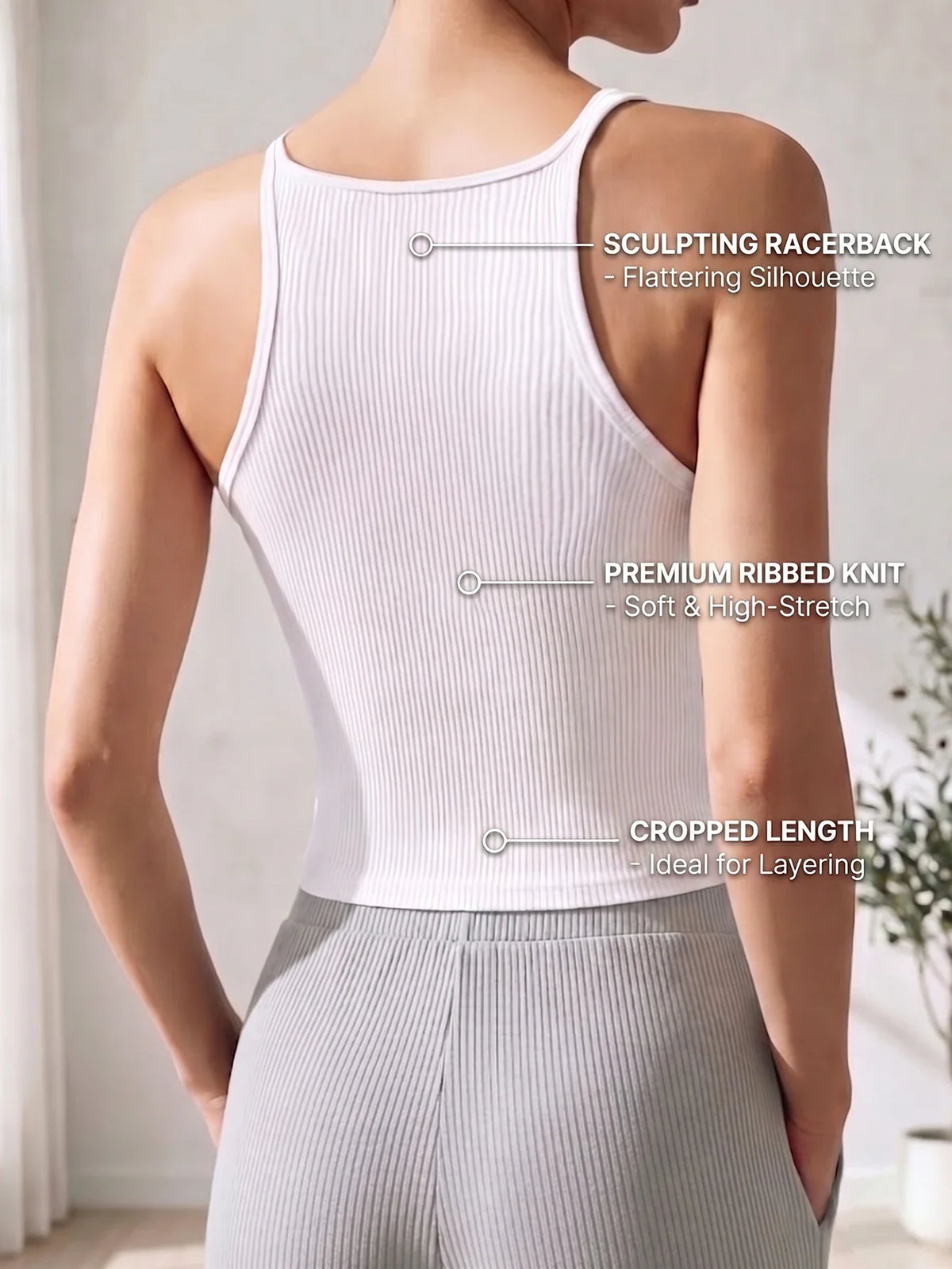 Racerback Tank Top for Women Sleeveless Ribbed Padded Camisole Summer Casual Sports Top Vest