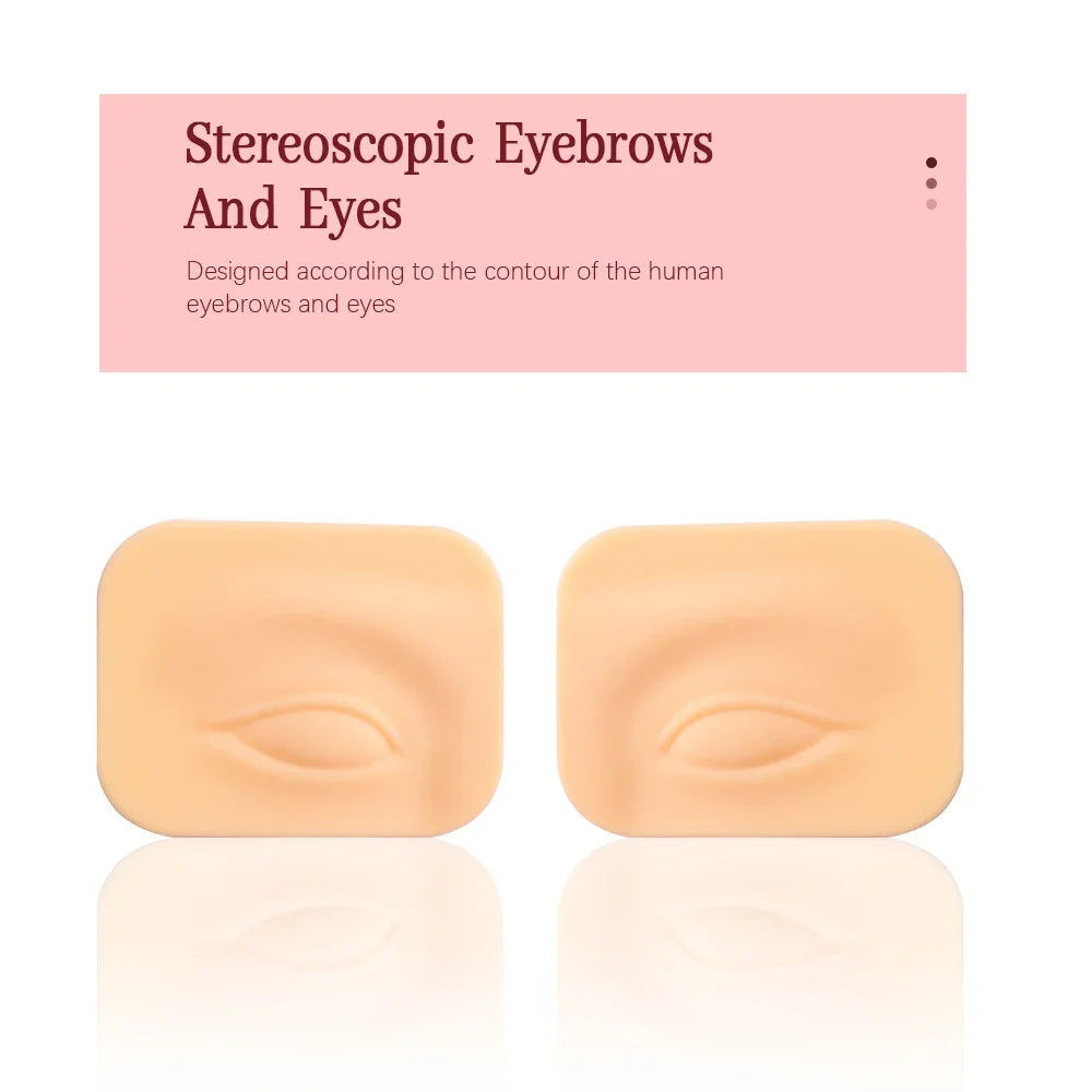 Premium 5D Silicone Eyebrow Tattoo Practice Training Skin Pad for Eye Permanent Makeup Board Beauty Academy Cosmetic Synthetic