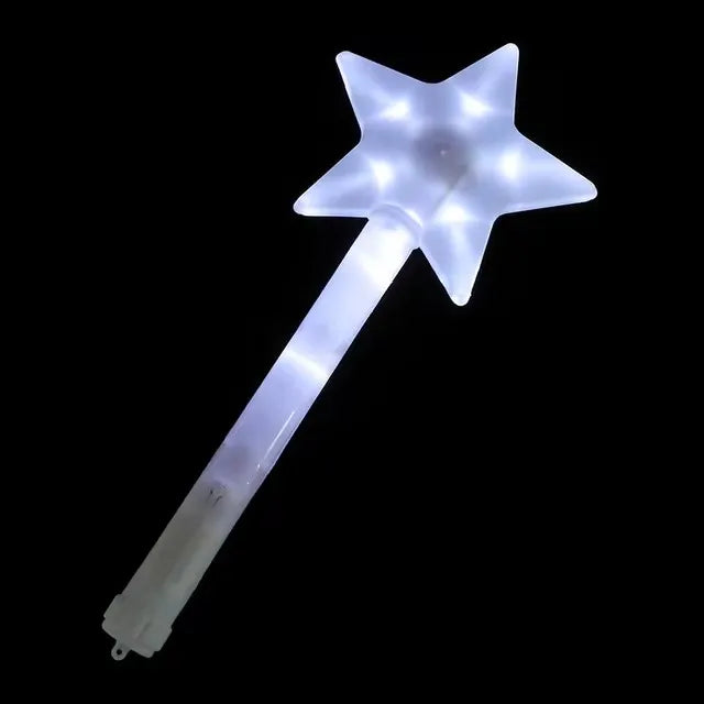 1pc LED Five Pointed Star Flashing Stick Light Up Flashing Wand Colorful Fluorescent Stick Princess Gift Party Birthday Supplies