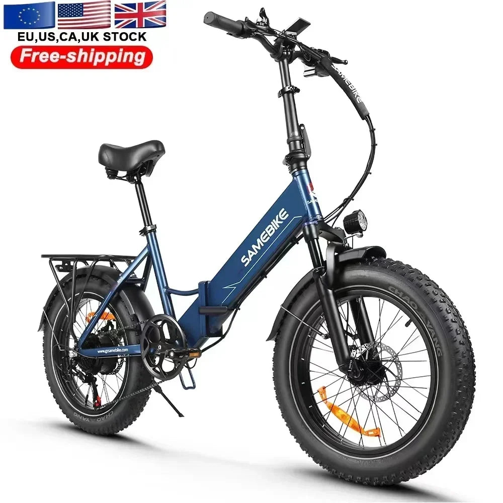 20*4.0 inch fat tire folding electric bicycle, 750W motor urban mountain E-Bike, 48V13AH battery adult electric scooter