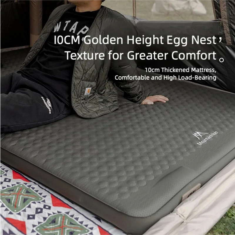 Mountainhiker Outdoor Camping with Air Pump Air Cushion Mattress Automatic Inflatable Bed Portable Outdoor Inflatable Mat Cheese