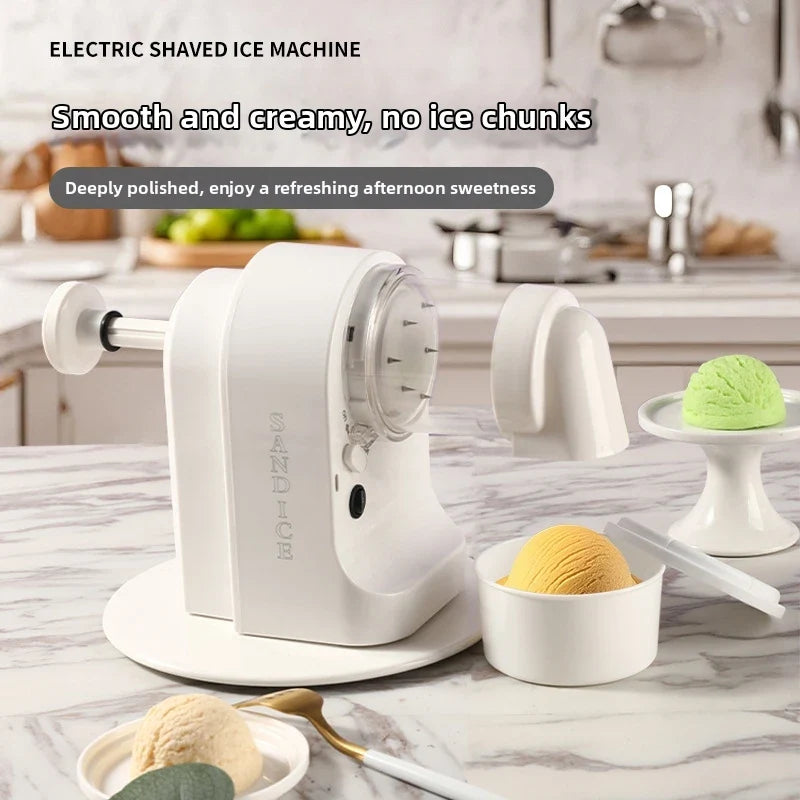 Automatic Ice Shavers Mini Electric Ice Crusher for Outdoor Camping New Shaved Ice Milkshake Maker Household Shaved Ice Machine
