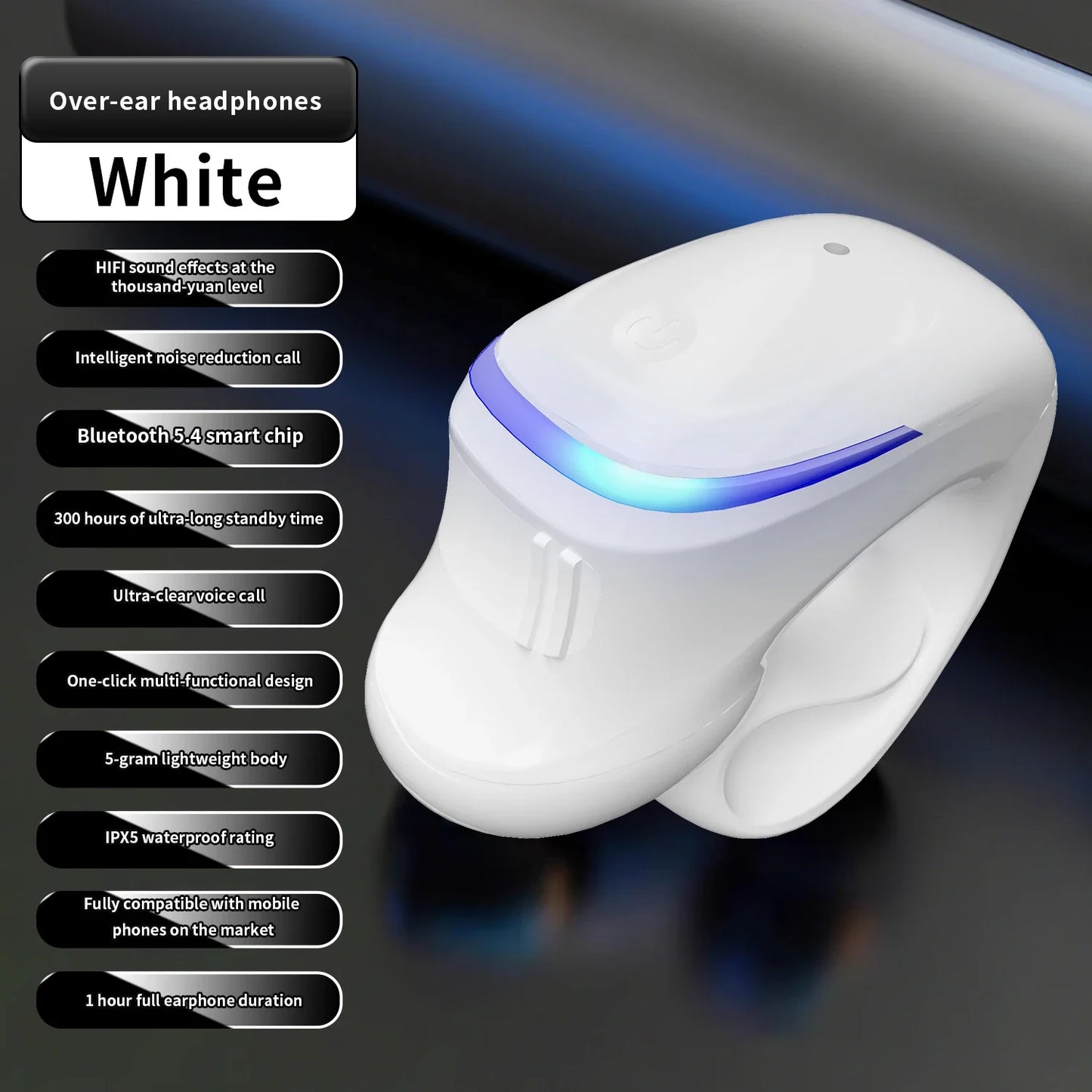 Wireless Bluetooth 5.3 Headphone Bone Conduction Headset Clip Single Ear Earphones Sport Earbuds For iPhone Huawei Realme OPPO
