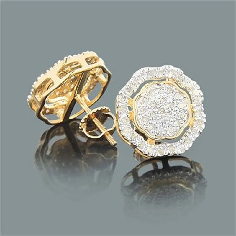 Delicate stud earrings for men and women Square accessories suitable for wedding parties go with everything