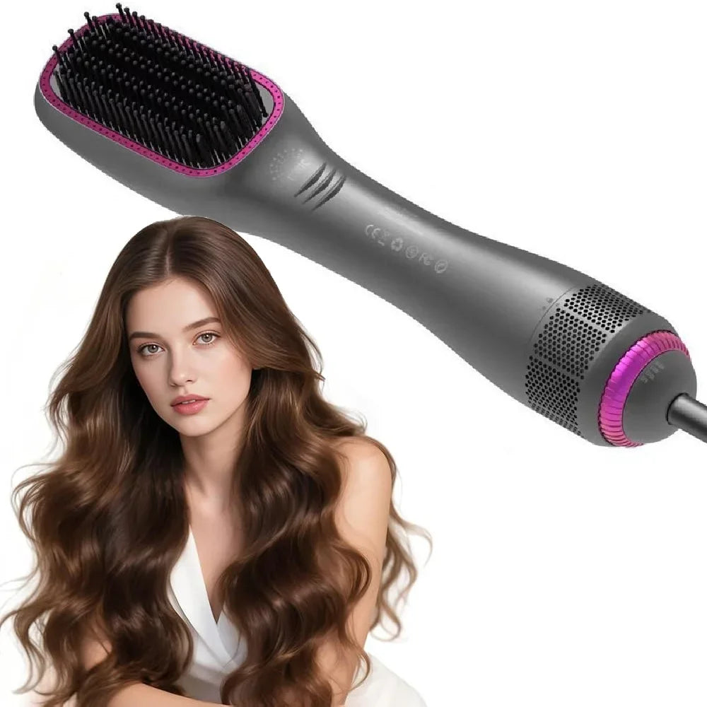 1PCS Hair Dryer Brush Blow Dryer Brush Straightener, 3-in-1 1200w