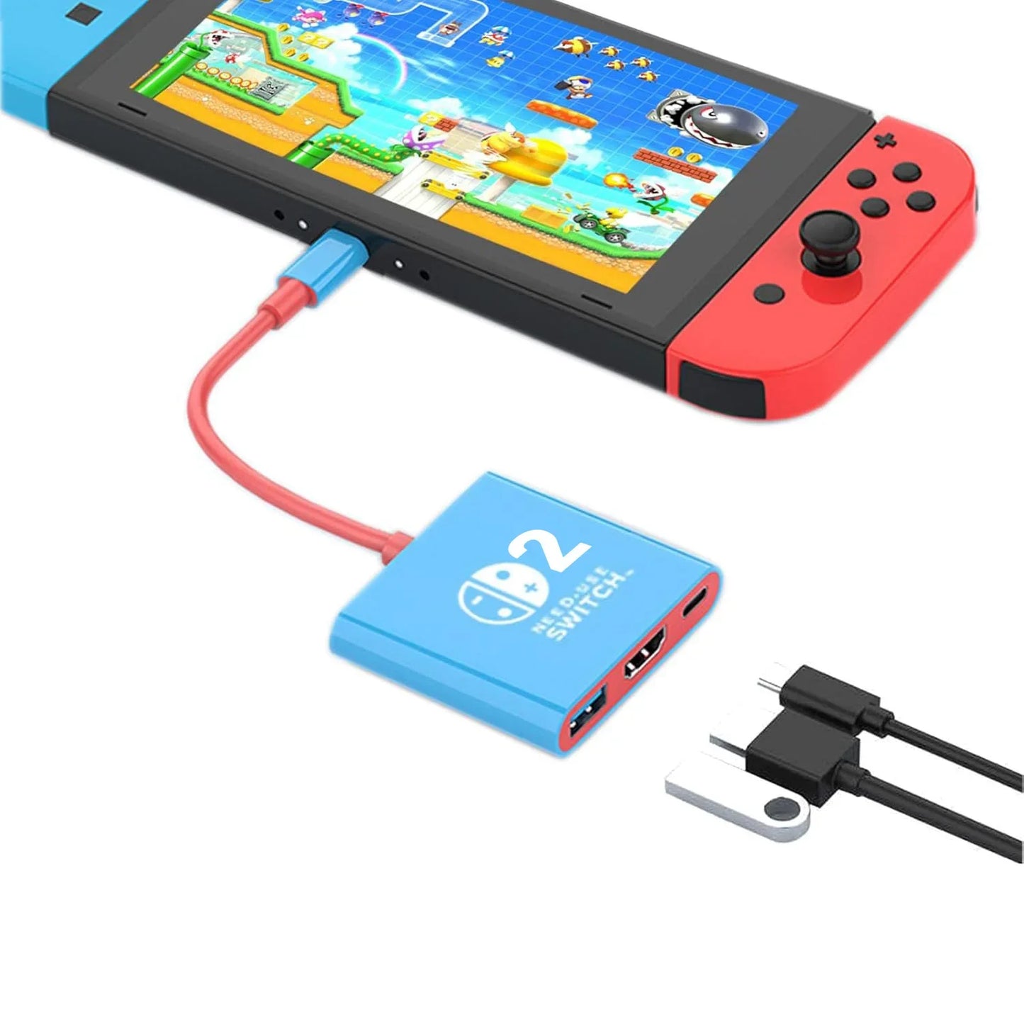 Switch 2 Dock HDMI 4K USB 3.0 Hub Adapter USB Splitter TV Portable Docking Station for NDS Switch2 Laptops PC iPad MacBook Air P