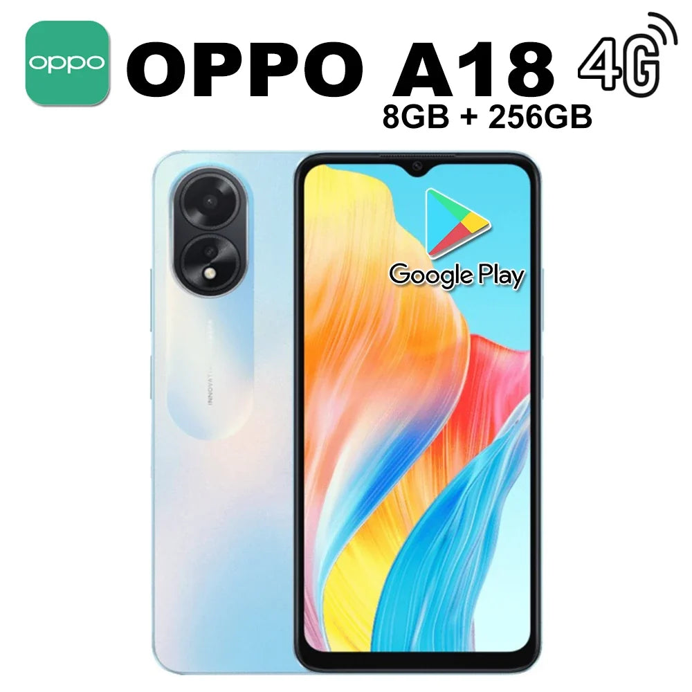 OPPO A18 8GB+256GB Mediatek Helio G85 system 5000mAh long battery life original smart phone EU/US/UK specifications are optional
