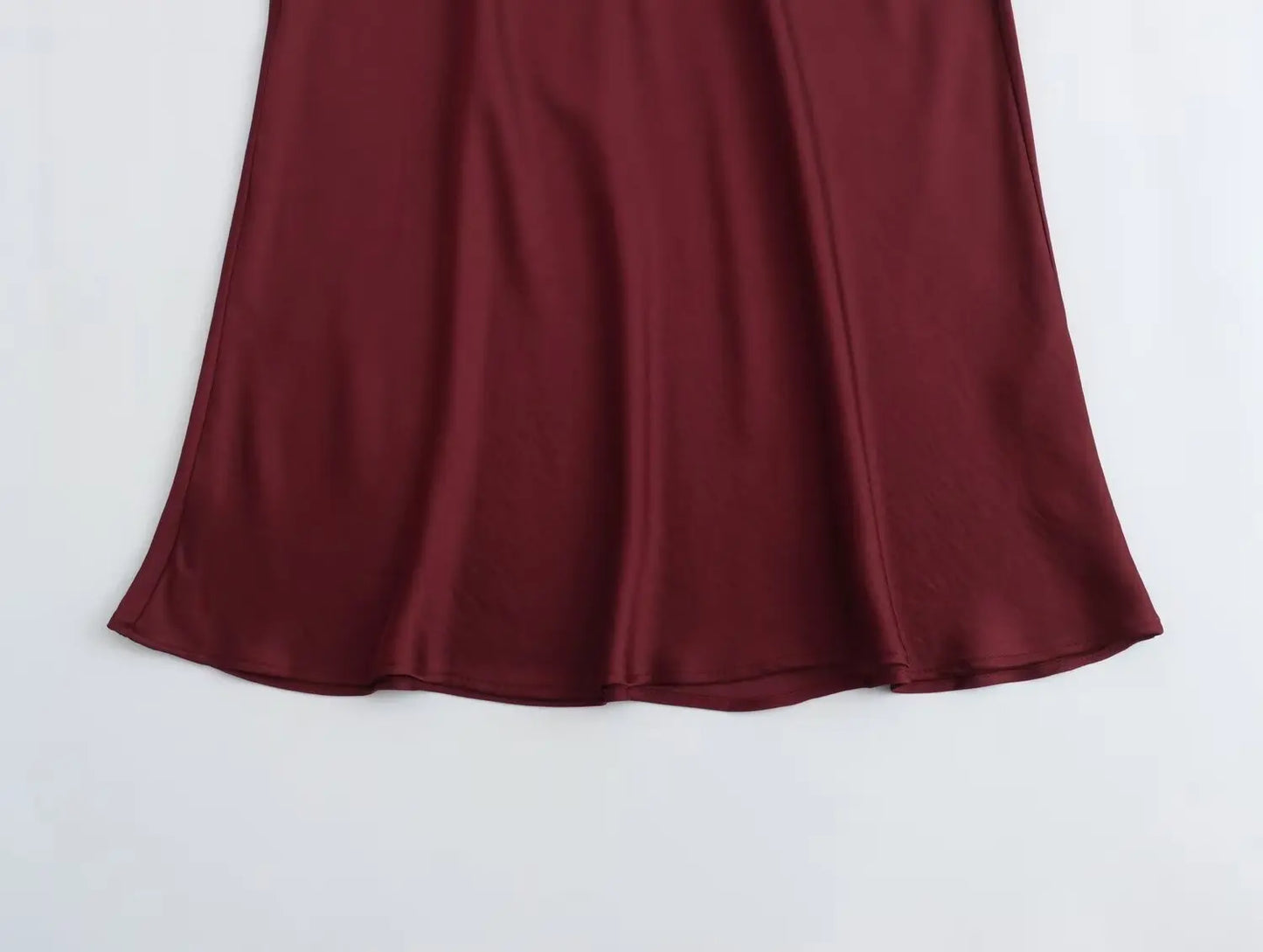 Foridol Autumn Winter Burgundy Satin Skirt Women Party Silk Skirt High Waist Straight Long Faldas Mujer Christmas Skirt