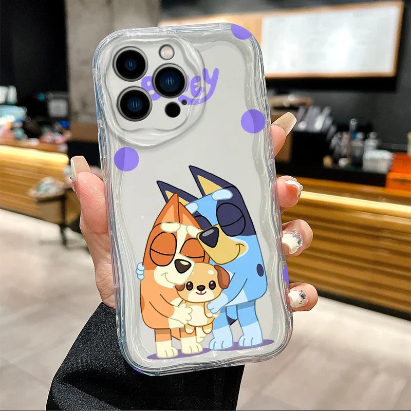 Funda de teléfono suave blanca con perro de dibujos animados para iPhone