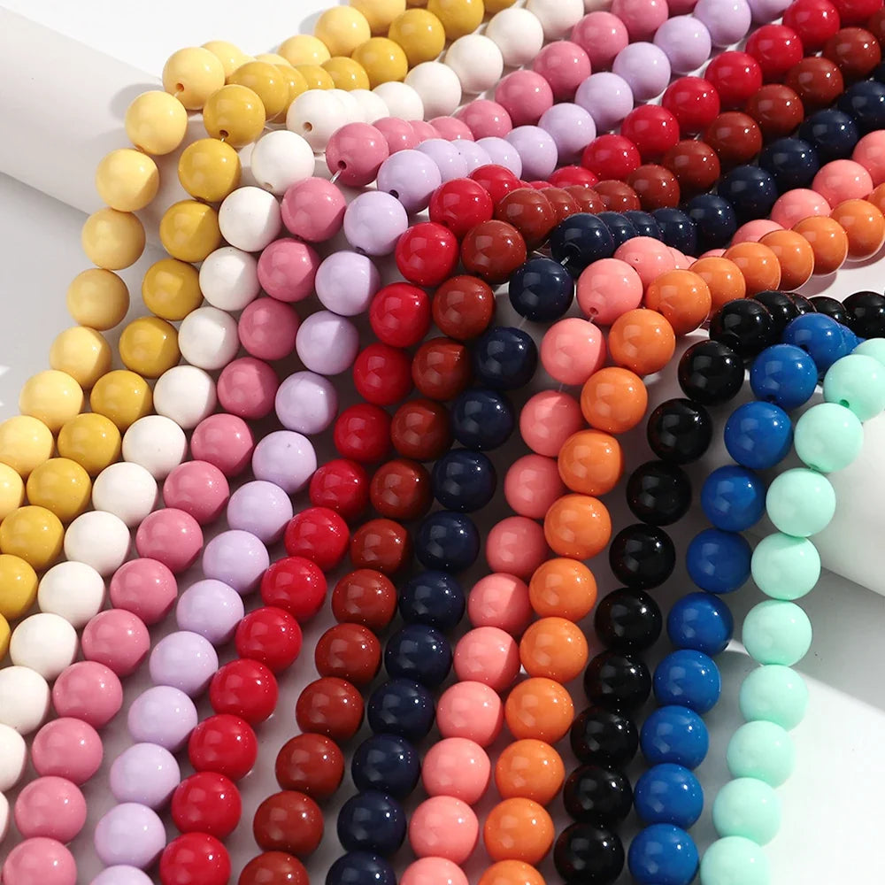 Boho Colorful Acrylic Big Ball Bead Chain Necklace Trendy Handmade