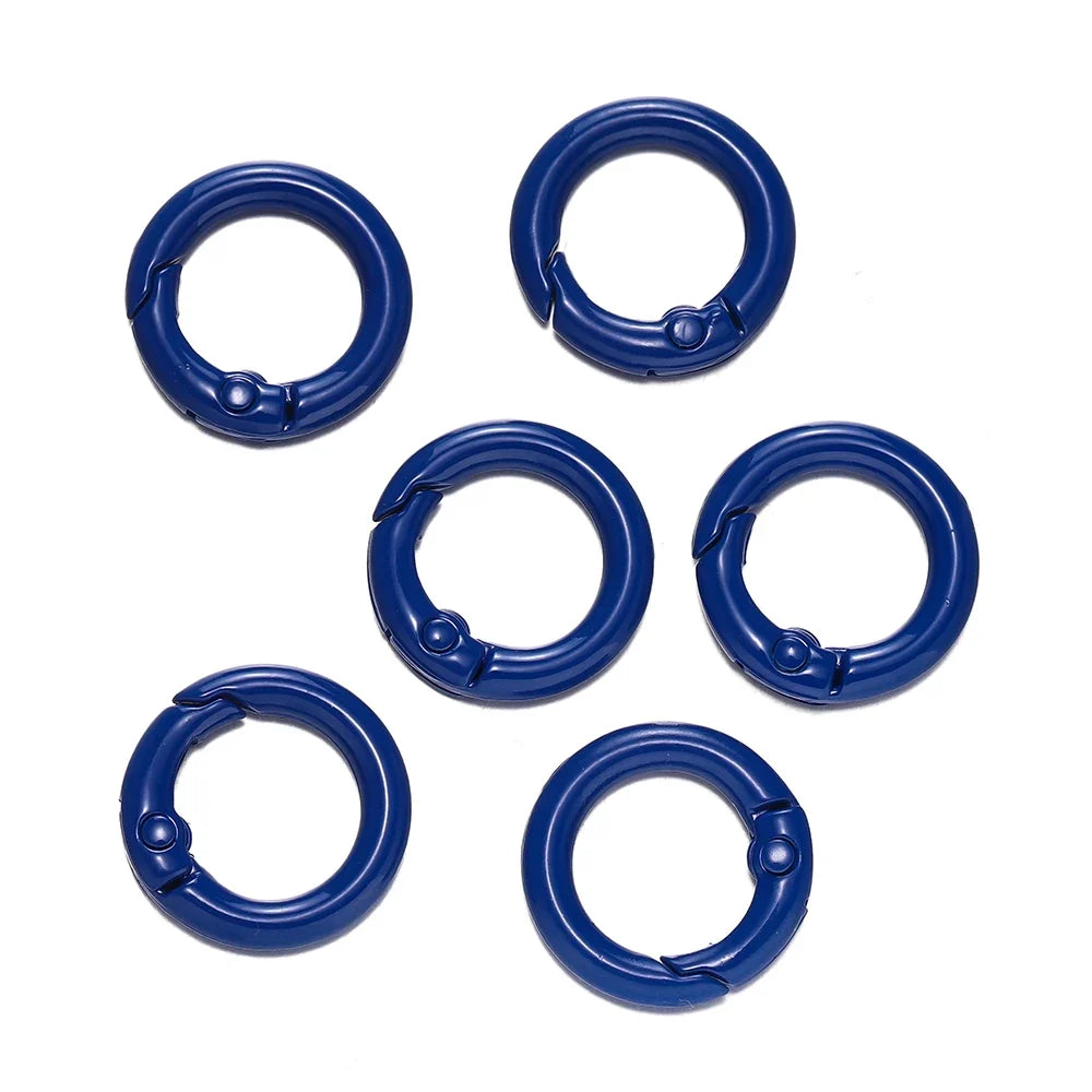5Pcs Colorful  O Ring Spring Clasp Openable Round Carabiner Keychain Clips Hook Dog Chain DIY Jewelry Buckle Connector