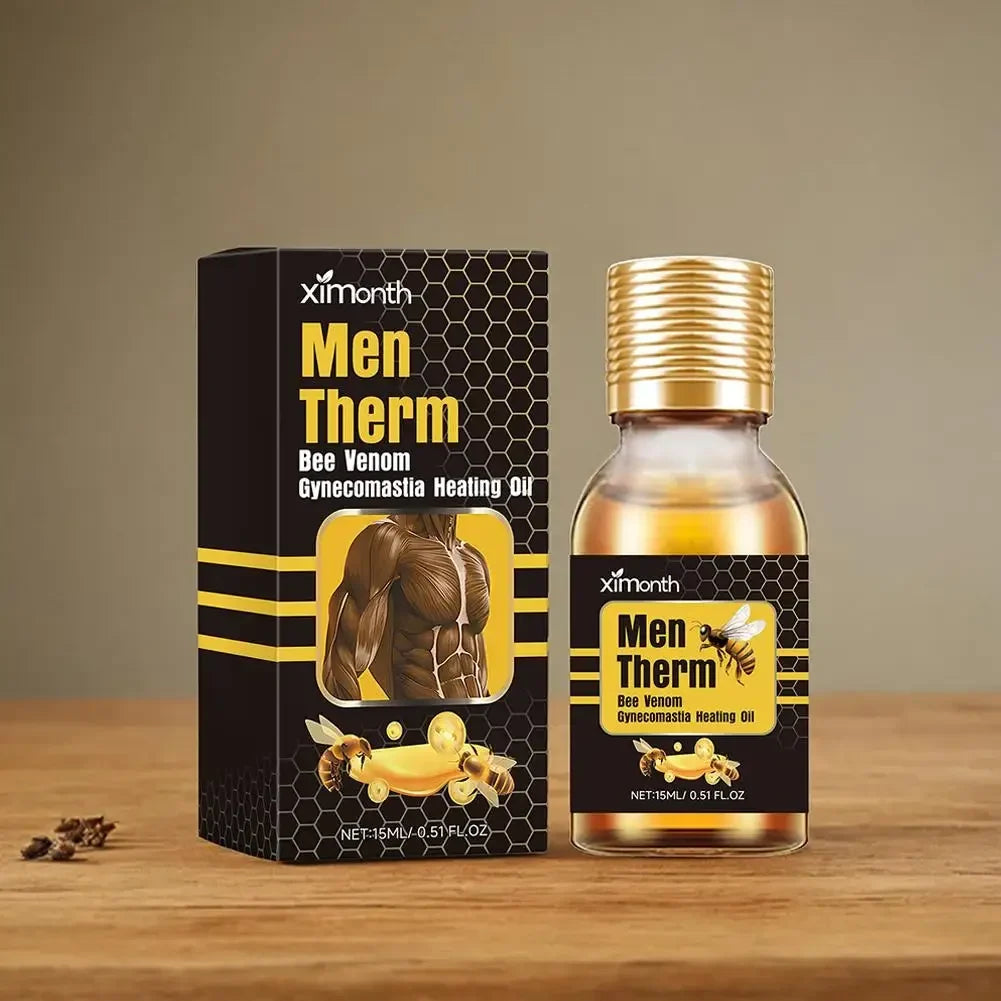 15ml Men's Bee Male Breast Warming Oil Chest Firming Massage Serum Chest Firming Oil Skin Care