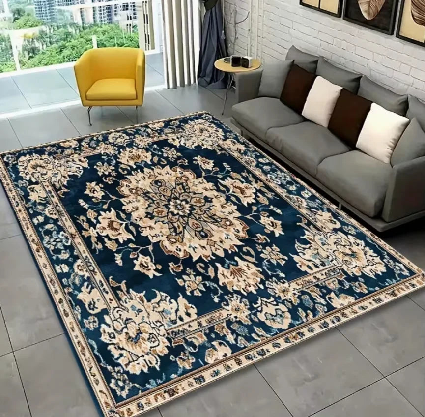 Style Carpet] Bohemian Persian Style Dark Pattern  Modern Home Decor Carpet Non-Slip Living Room, Bedroom, and Outdoor Use