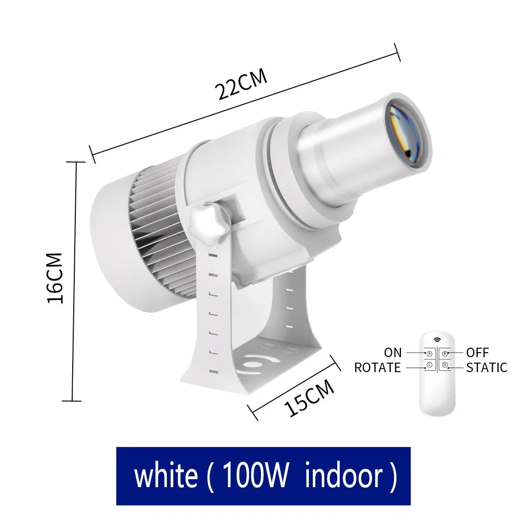 Custom Led HD Gobo Logo Projector Indoor Outdoor Ip67 Waterproof Rotating Advertising Image Projection Light For Floor Wedding