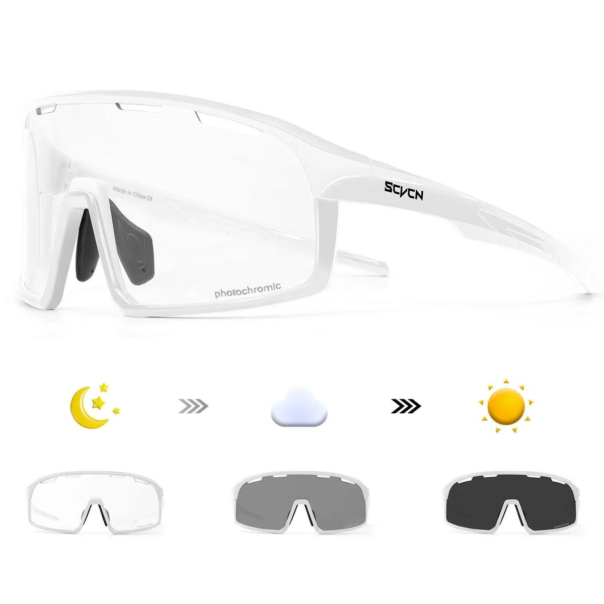 SCVCN New Photochromic Sunglasses Men Outdoor Cycling Glasses Bike MTB Road Bicycle UV400 Goggles Women Sports Hiking Glasses