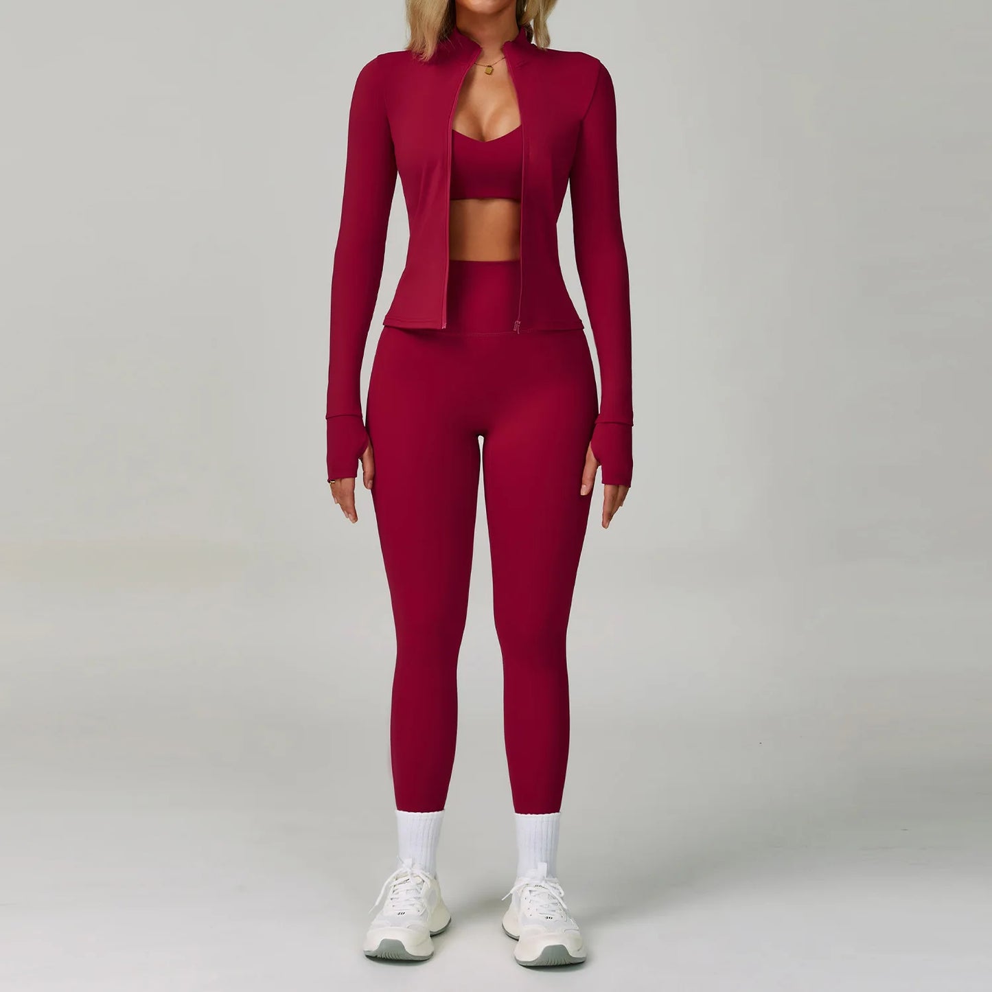 2/3-Piece Activewear Set – Sports Bra & High Waist Leggings