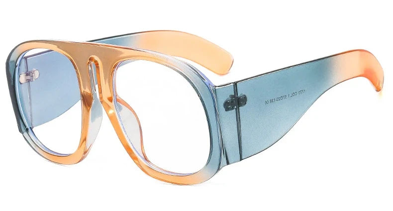 Gafas de sol de piloto con lentes degradadas para mujer, de moda, de marca, de montura grande, transparentes, para mujer 2021, gafas de sol transparentes