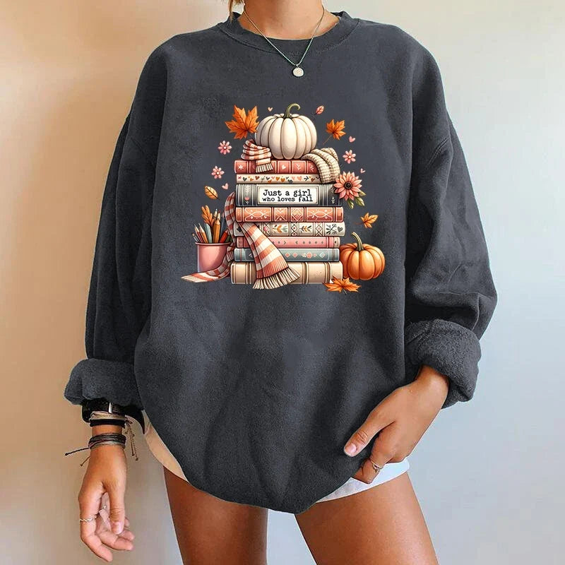Autumn Spring Women's Sweatshirt featuring a Y2K Pumpkin Design