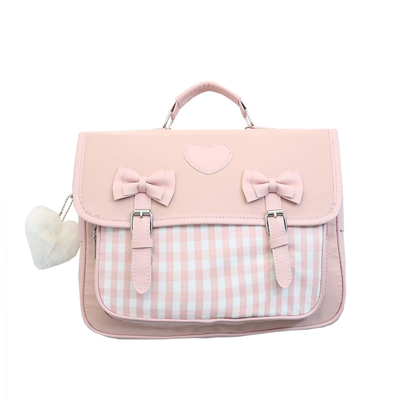 Mochila escolar de cuadros vichy