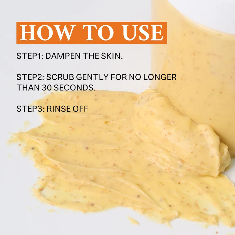 Vitamin C Kojic acid Natural Exfoliating Salt Body &Face Scrub Brightens and Softens Skin Deep Cleaning Anti Oxidative Skin Tone