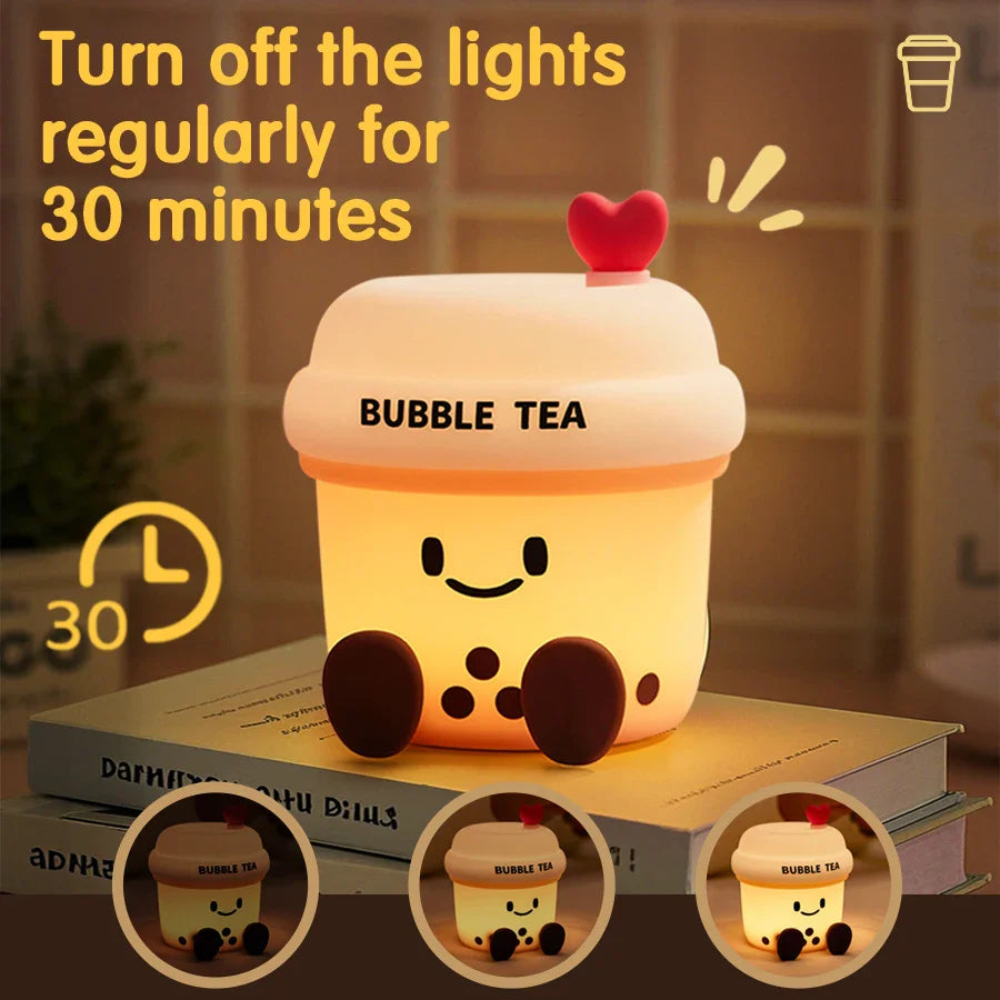 Luz de Noche Kawaii de Té de Burbujas