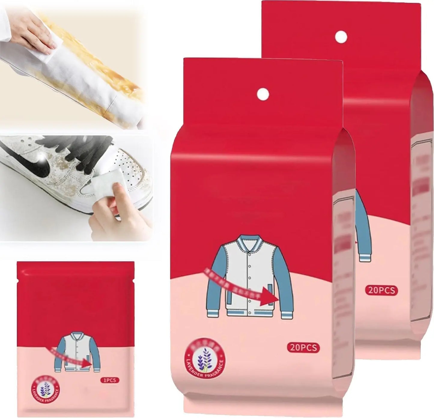 Disposable Clothing Stain Removal Wet Wipes Multi Functional Non Washing For Down Cotton Leather Jacket Stain Removing Wet Wipes