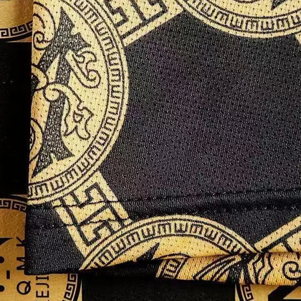 5Pcs Luxury Black Gold Printed Men's Underwear Casual And Comfortable Sports Underwear Men's Breathable Underwear