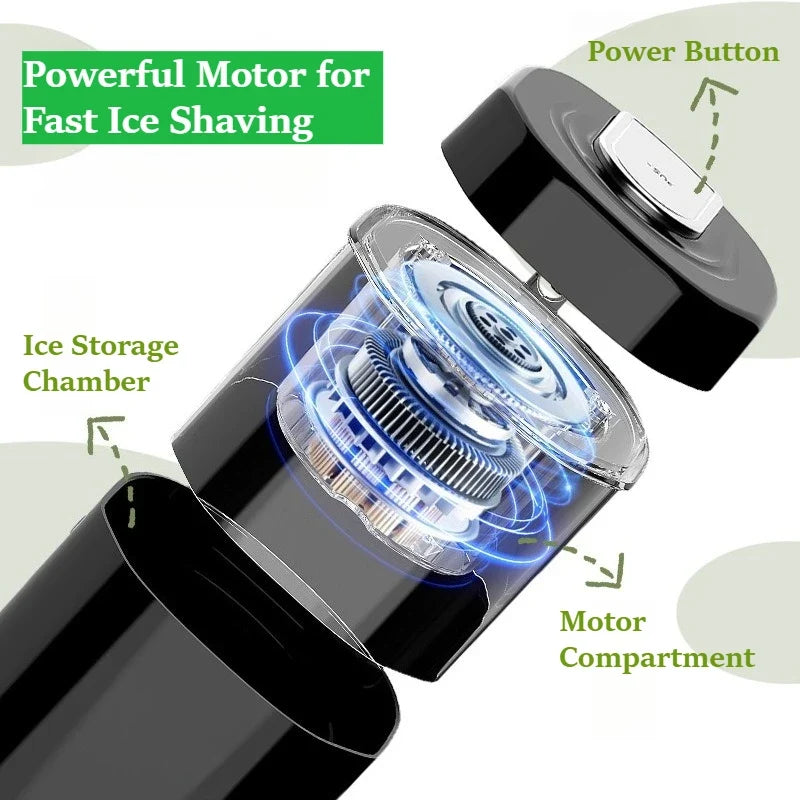 Foldable Electric Ice Shaver Adjustable 2-Speed Snow Cone Making Machine