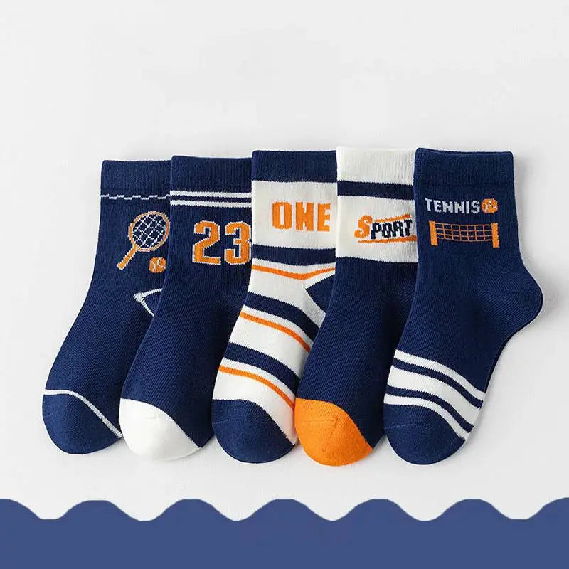 Classic Boys Tennis Crew Socks  Soft Cotto