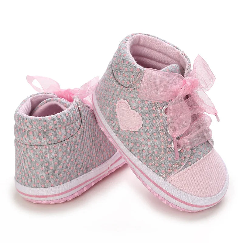 0-18m Baby Shoes Infant Pre-Walker Shoes, Cute Pink Theme Casual Flat