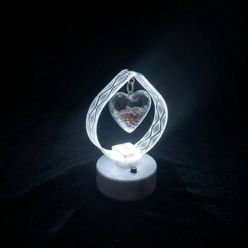 White Light Geometric LED Night Light Stable No-Flicker Light Acrylic Engraved Shade Acrylic Table Lamp Anti-Slip Base