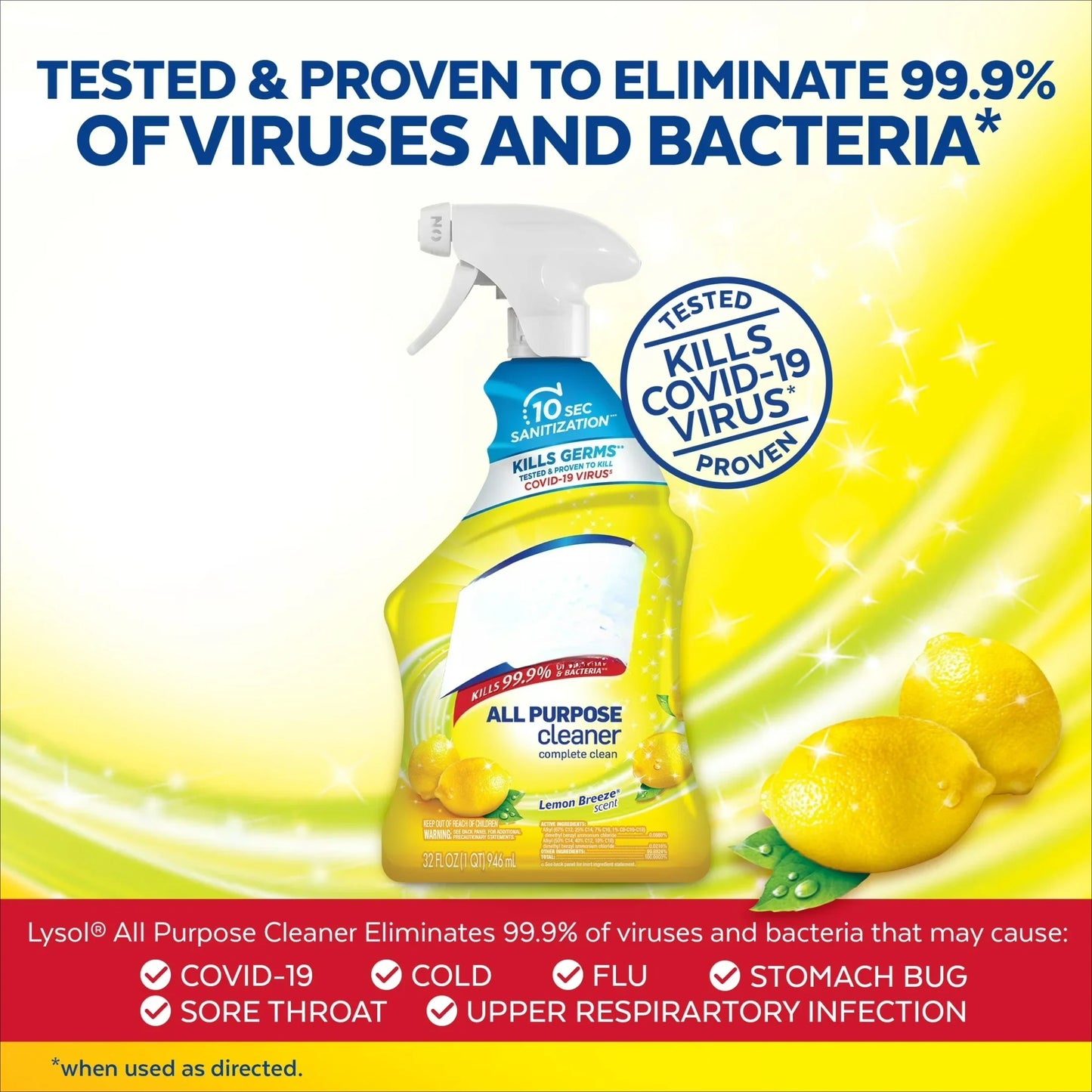 All Purpose Spray Cleaner Lemon Scent For Sanitizing And Disinfecting